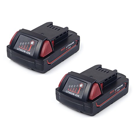 Masione 2 Pack Battery For Milwaukee M18 18V XC Red Lithium Cordless Power Tools 48-11-1815 48-11-1850