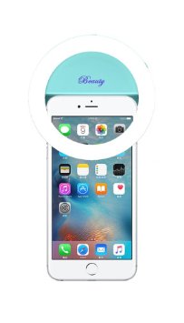 Demetory Ring Fill Light for iPhone 6s Plus/6s, iPad, Samsung Galaxy S6 Edge/S6, Galaxy Note 5, Blackberry, Sony Xperia, Motorola and All the Smart Phones (Sky Blue)