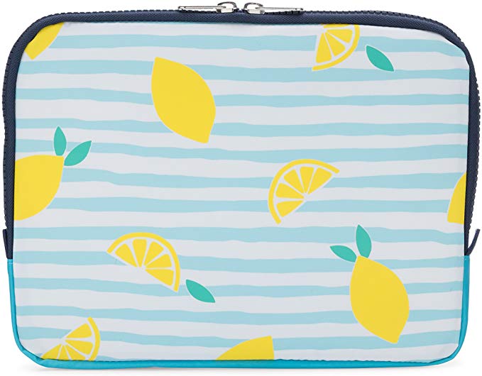 Yumbox Poche - Insulated Sleeve Lunch Box (Amalfi Lemons print); slim and compact, perfect for office and school lunches, to be carried inside a bag or backpack