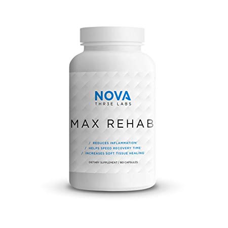 NOVA Three Labs | Max Rehab | Reduces Inflammation, Helps Speed Recovery Time & Increases Soft Tissue Healing | 60 Servings