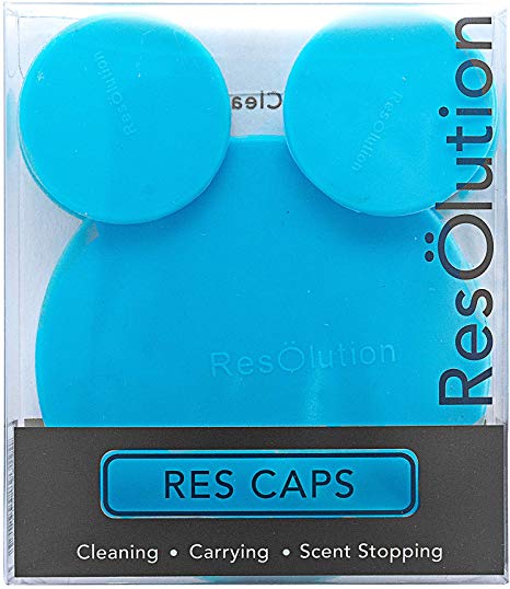 ResOlution Caps Universal Caps for Cleaning, Storage, and Odor Proofing Glass Water Pipes/Rigs and More - BLUE
