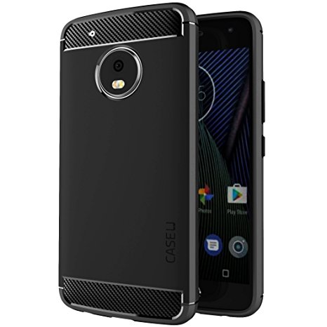 Moto G5 Plus Case, Case U Rugged Armour Back Cover for Moto G5 Plus 2017 - Coal Black - [Limited Time Offer]
