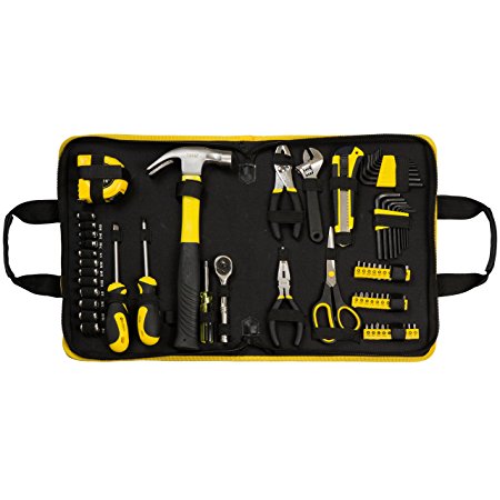 E3L 69-piece Homeowner Tool Kit, General Tool Kit for Home Maintenance with Storage Bag