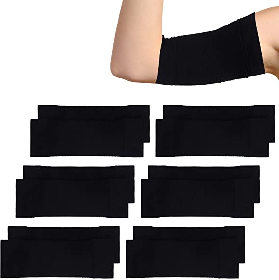 Cooraby 6 Pair Black Arm Slimming Shaper Wrap, Arm Compression Sleeve Women Weight Loss Upper Arm Shaper Helps Tone Shape Upper Arms Sleeve for Beauty Women