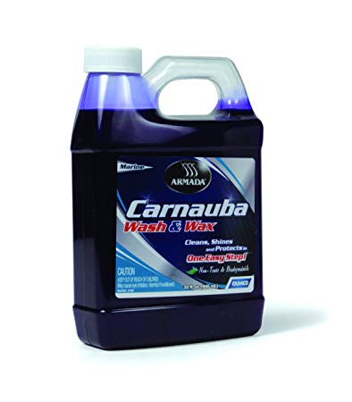 Camco Armada Marine Wash & Wax Cleaner - Clean, Shine and Protect, Your Boat or Vehicle in One Easy Step | Contains 100% Carnauba Wax - 32 oz. (40922)