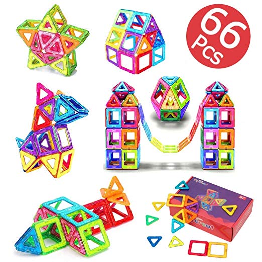 66 PCS Magnetic Building Blocks Toys Kids Magnets Stacking Blocks