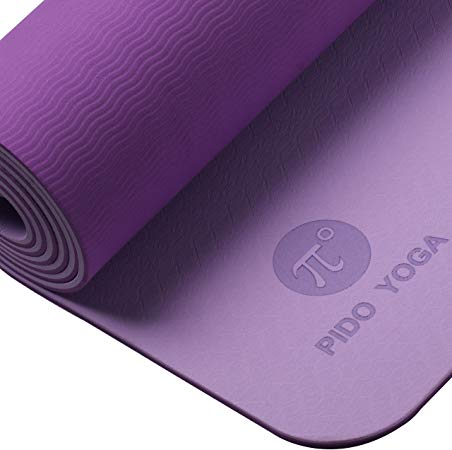 WWWW PIDO TPE Yoga Mat ECO Friendly SGS Certified Non Slip Yoga Mats with Carrying Strap and Bag,72"x24" Extra Thick 1/4" for Yoga Pilates Fitness Exercise