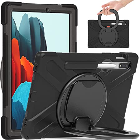 ZenRich Galaxy Tab S7 Case 11 Inch 2020, SM-T870/T875/T876 Case with S Pen Holder zenrich Shockproof Case with Rotable Stand Bracelet Shoulder Belt for Samsung Galaxy Tab S7 11 Inch