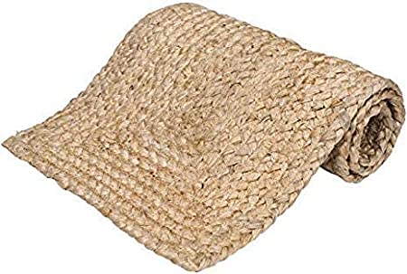 Natural Jute Braided Placemat (13 X 72 inches) | Hand Woven, Heat Resistant Thick Hot Mat for Table | Rectangle Jute Tablemat Coaster for Dining | Farmhouse Table Mat | Rustic Vintage Table Runner