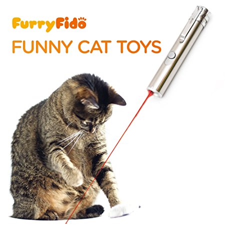 Cat Toy For Endless Fun: Interactive LED Light by FurryFido to Entertain Your Pets - USB Chargeable