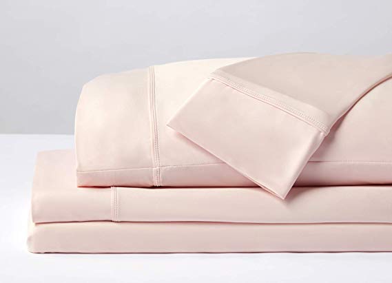 SHEEX - Performance Sheet Set with 2 Pillowcases, Ultra-Soft Fabric Transfers Body Heat and Breathes Better Than Traditional Cotton, Blush Pink (Split King)