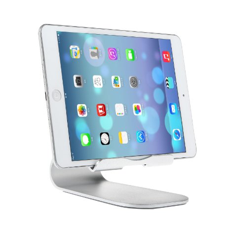 iPad Pro Stand, KINGCOO Portable Aluminum Stand for iPad Pro, iPad Air 2 / 1, iPad Mini 4 / 3 / 2 / 1, Surface Pro 4/3 and Other Tablets, Smart-phones or E-readers - Silver