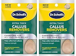 Dr. Scholl's Extra Thick Callus Remover, 4ct // Helps Soften Hard Calluses and Cushions for All-Day Pain Relief (Pack of 2)