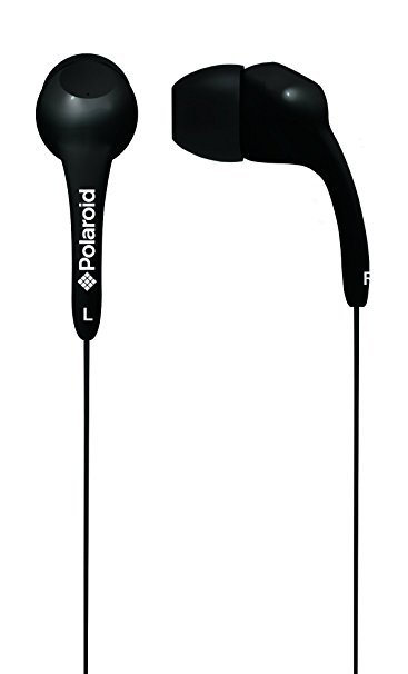 POLAROID PHP782BK Earbuds with Mic For iPhone, Android and Kindle, Black