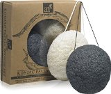 Art Naturals Konjac Facial Sponge Set - 2 Pack Charcoal Black and Natural White100 Natural Great for Sensitive Oily and Acne Prone Skin -Best Beauty Facial Scrub for gentle deep cleaning and exfoliation