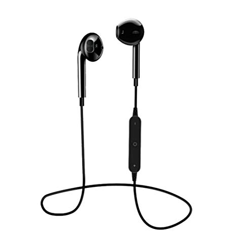 Beautyonline Bluetooth Headphones Sports Earphones Waterproof HD Stereo Sweatproof Hands-free Calling Headset (Black)