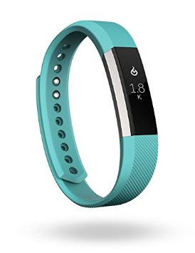 Fitbit Alta Fitness Tracker, Silver/Teal, Large