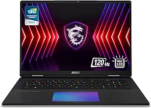 MSI Titan 18 HX 1” 120Hz MiniLED UHD  Gaming Laptop: Intel Core i9-14900HX, NVIDIA Geforce RTX 4090, 128GB DDR5, 4TB NVMe SSD, 2X Thunderbolt 4, Cooler Boost 5, Win 11 Pro: Black A14VIG-036US