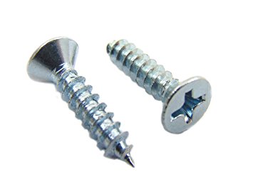 #6 x 5/8" Zinc Plated Flat Head Wood Screw (100 pc), Choose Size, By Bolt Dropper