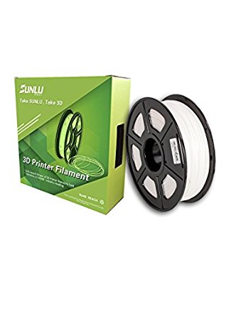 SUNLU 1.75mm PLA 3D Printer Filament, Dimensional Accuracy  /- 0.02mm, 1KG 2.2 lbs Spool, white