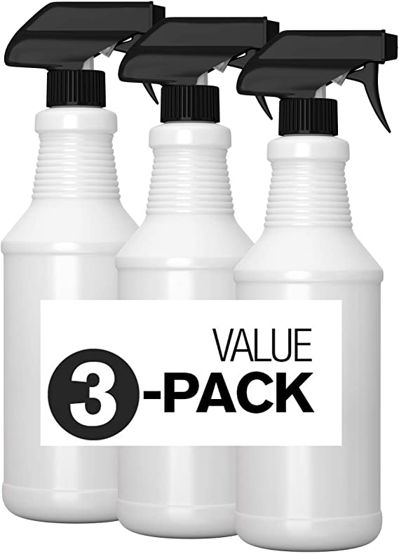 Exterminators Choice 3 Pack 16 oz Natural HDPE Plastic Spray Bottles with Adjustable Sprayers
