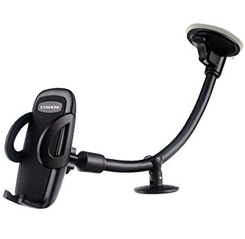 EXSHOW Universal Windshield Dashboard 13.6 inches Long Arm Car Phone Mount Holder with Easy Touch and Anti-skid Base for All 3.5-6 inches Cell Phones (Black)