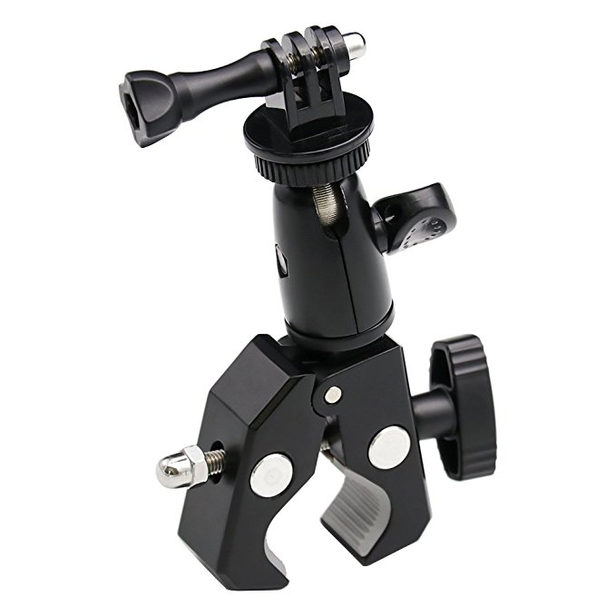 EXSHOW Bike Camera Mount,1/4-20 Thread Motorcycle Metal Holder for GoPro Hero 5,4,3 ,3,2,1,Canon,Nikon,SONY and other Cameras