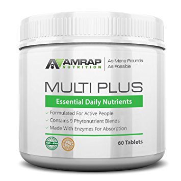 AMRAP Nutrition | Multi Plus - Whole Food Multivitamin Supplement - Contains All Essential Daily Nutrients for Men - Women - With Probiotics - Enzymes for Complete Absorption