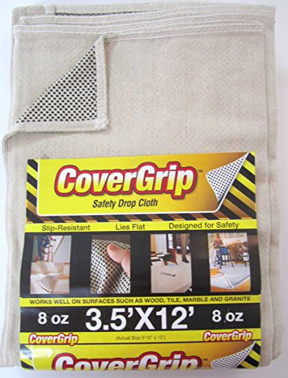 CoverGrip 351208 8 oz Canvas Safety Drop Cloth, 3.5' x 12'