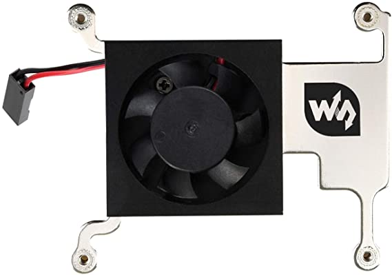 Waveshare Low-Profile CPU Cooling Fan for Raspberry Pi 4B/3B /3B with Aluminum Alloy Bracket Include GPIO Adapter