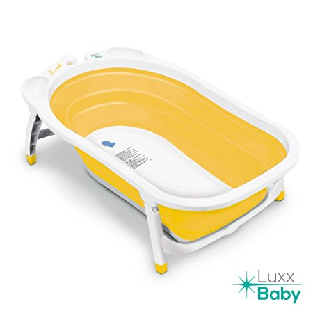 Luxx Baby BF1 Folding Bath Tub by Karibu w/Non-Slip Mat (Yellow)