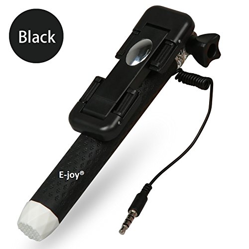 E-joy® Selfie Stick, Mini Monopod (Battery Free No Bluetooth) Pen-size Foldable for Gopro/Iphone 6 Plus/Iphone 6/Samsung Galaxy and note/Android, etc (Black)