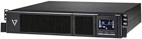 V7 UPS 1500VA Rack Mount 2U Pure Sine Wave (UPS1RM2U1500-1N), Black