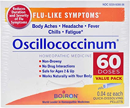 Boiron Oscillococcinum Tablets, 60 Doses Homeopathic Medicine for Flu-Like Symptoms