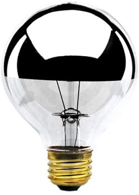 Bulbrite Incandescent G25 Medium Screw Base (E26) Light Bulb, 40 Watt, Half Chrome