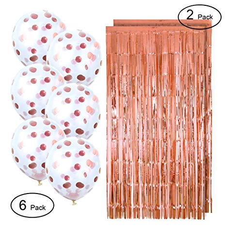 Bachelorette Party Decorations Metallic Photo Booth Tinsel Backdrop Door Curtains Confetti Balloons Party Supplies