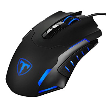Gaming Mouse, PrimAcc Computer Gaming Mice, Ambidextrous USB Wired Mouse for PC & Mac, 7 Programmable Buttons, 4 DPI Levels