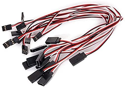 HONBAY 10Pcs 300mm Remote Control Servo Extension Cord Cable Male to Female Servo Extension Lead Wire Cable for RC JR Futaba RC Car or Airplanes