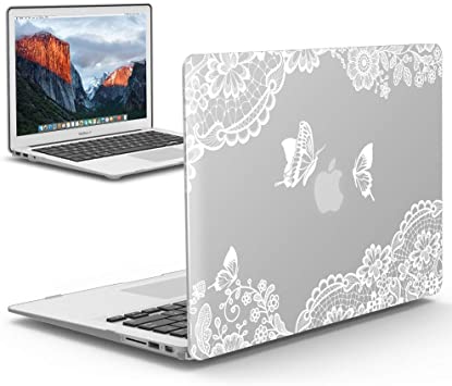 IBENZER MacBook Air 13 Inch Case, Soft Touch Hard Case Shell Cover for Apple MacBook Air 13 A1369 1466, Lace, MAD13LACE 1