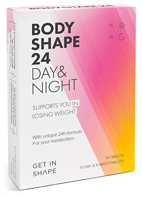BODYSHAPE 24 Weight Loss Supplement for Day and Night with Green Tea Extract, Green Coffee, Curcuma, African Mango etc. by Get in Shape
