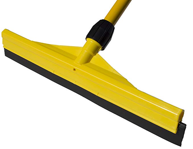 Commercial | Industrial All Purpose Scratch Resistant Rubber Blade Garage Floor Squeegee with 56" Long Handle | Made in USA (24 Inch)