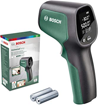 Bosch Infrared Thermometer UniversalTemp (Temperature Range: -30°C to  500°C, 2 x Batteries, AA, in Cardboard Box)