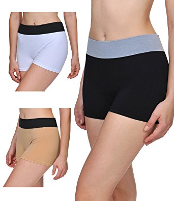 LastFor1 Women Boxer Sport Underwear Comfort Utral Soft Warm Mid Rise Nylon Boyshorts Panties Briefs Plus Size 3 Pack