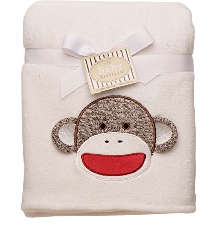 Baby Starters Boy Girl Sock Monkey Security Blanket Shower Gift 30x40 Lovey