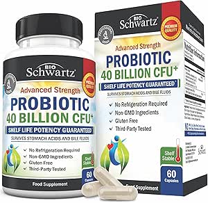 Probiotics for Gut Health 40 Billion CFU - Bloating Relief & Digestive Health Support Probiotic Complex with Prebiotics Gut Health Supplements for Women & Men - High Potency, Shelf Stable, 60ct