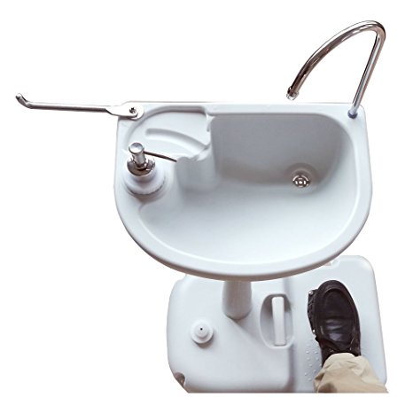 Z ZTDM Portable Foldable Outdoor Wash Sink with Wheels for Camping Traveling White