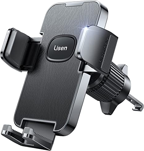 Phone Holder Mount for Car Vent, [2022 Metal Hook] Car Vent Phone Holder, LISEN Universal Air Vent Cell Phone Mount for Car, Hands Free & Thick Case Friendly Compatible with All iPhone & Android