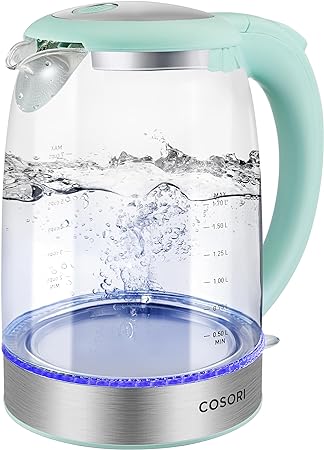 COSORI Electric Kettle, Tea Kettle Pot, 1.7L/1500W, Stainless Steel Inner Lid & Filter, Hot Water Kettle Teapot Boiler & Heater, Automatic Shut Off, BPA-Free, Green