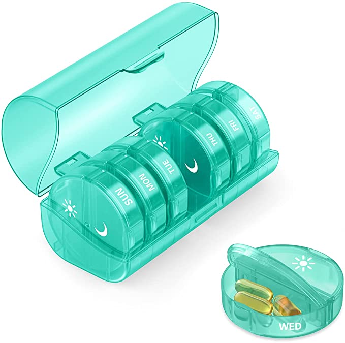 TookMag Pill Organizer 2 Times a Day, Weekly AM PM Pill Box, Large Capacity 7 Day Pill Cases for Pills/Vitamin/Fish Oil/Supplements