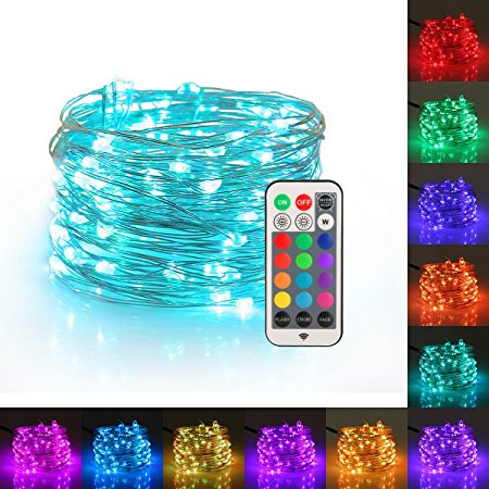 YIHONG Fairy Lights Color Changing String Lights with Remote Timer USB Powered Starry Lights 33ft Firefly Twinkle Lights for Bedroom Party Decoration Wedding